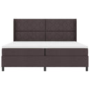 LED Box Spring Bed med madras Mørk Brun 200 x 200 cm Stof