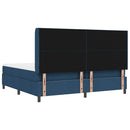 LED Box Spring Bed med madras Blå 200 x 200 cm Stof