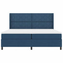 LED Box Spring Bed med madras Blå 200 x 200 cm Stof