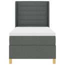 Box spring seng med LED-lysstrimler Grå 80 x 200 cm Stof