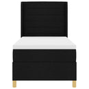 Box spring seng med LED-lysstrimler Sort 80 x 200 cm Stof