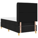 Box spring seng med LED-lysstrimler Sort 90 x 190 cm Stof