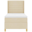 Box spring seng med LED-lysstrimler Creme 90 x 190 cm Stof