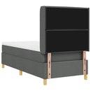 Box spring seng med pude med hovedgærde Grå 90 x 200 cm Stof