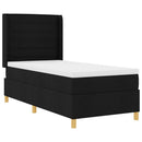 Box spring seng med LED-lysstrimler Sort 90 x 200 cm Stof