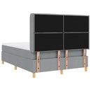 Box spring seng med LED-lysstrimler Lysegrå 140 x 190 cm Stof