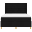 Box spring seng med LED-lysstrimler Sort 140 x 190 cm Stof