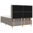 Box spring seng med LED-lysstrimler Gråbrun 140 x 190 cm Stof