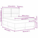 Box spring seng med LED-lysstrimler Blå 140 x 190 cm Stof