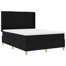 Box spring seng med LED-lysstrimler Sort 140 x 200 cm Stof