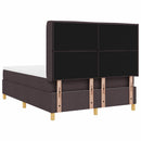 Box spring seng med LED-lysstrimler Brun 140 x 200 cm Stof