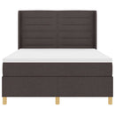 Box spring seng med LED-lysstrimler Brun 140 x 200 cm Stof