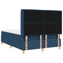 Box spring seng med LED-lysstrimler Blå 140 x 200 cm Stof