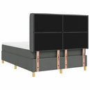 Box spring seng med LED-lysstrimler Grå 160 x 200 cm Stof