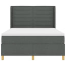 Box spring seng med LED-lysstrimler Grå 160 x 200 cm Stof