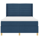 Box spring seng med LED-lysstrimler Blå 160 x 200 cm Stof