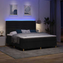Box spring seng med LED-lysstrimler Sort 180 x 200 cm Stof