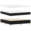Box spring seng med LED-lysstrimler Sort 180 x 200 cm Stof