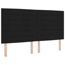 Box spring seng med LED-lysstrimler Sort 180 x 200 cm Stof