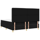 Box spring seng med LED-lysstrimler Sort 180 x 200 cm Stof
