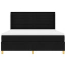 Box spring seng med LED-lysstrimler Sort 180 x 200 cm Stof