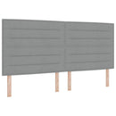 Box spring seng med LED-lysstrimler Lysegrå 200 x 200 cm Stof