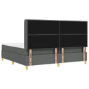 Box spring seng med madras med LED Grå 200 x 200 cm Stof