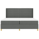 Box spring seng med madras med LED Grå 200 x 200 cm Stof