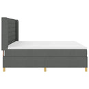 Box spring seng med madras med LED Grå 200 x 200 cm Stof