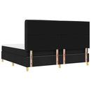 Box spring seng med madras med LED Sort 200 x 200 cm Stof