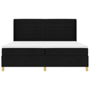 Box spring seng med madras med LED Sort 200 x 200 cm Stof
