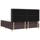 Box spring seng med madras med LED Brun 200 x 200 cm Stof