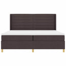 Box spring seng med madras med LED Brun 200 x 200 cm Stof