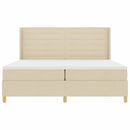 Box spring seng med madras med LED Creme 200 x 200 cm Stof