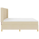 Box spring seng med madras med LED Creme 200 x 200 cm Stof