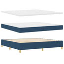 Box spring seng med LED-lysstrimler Blå 200 x 200 cm Stof