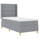 Box spring seng med LED-lysstrimler Lysegrå 80 x 200 cm Stof