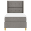 Box spring seng med LED-lysstrimler Gråbrun 80 x 200 cm Stof