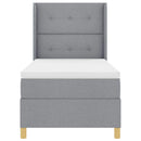 Box spring seng med LED-lysstrimler Lysegrå 100 x 200 cm Stof