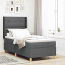Box spring seng med LED-lysstrimler Grå 100 x 200 cm Stof