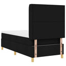 Box spring seng med LED-lysstrimler Sort 100 x 200 cm Stof