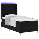 Box spring seng med LED-lysstrimler Sort 100 x 200 cm Stof