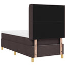 Box spring seng med LED-lysstrimler Brun 100 x 200 cm Stof