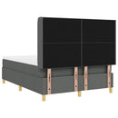 Box spring seng med LED-lysstrimler Grå 140 x 190 cm Stof