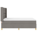 Box spring seng med LED-lysstrimler Gråbrun 140 x 190 cm Stof