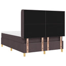 Box spring seng med LED-lysstrimler Brun 140 x 200 cm Stof