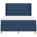 Box spring seng med LED-lysstrimler Blå 140 x 200 cm Stof