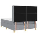 Box spring seng med LED-lysstrimler Lysegrå 160 x 200 cm Stof