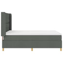 Box spring seng med LED-lysstrimler Grå 160 x 200 cm Stof