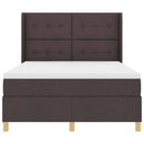 Box spring seng med LED-lysstrimler Brun 160 x 200 cm Stof